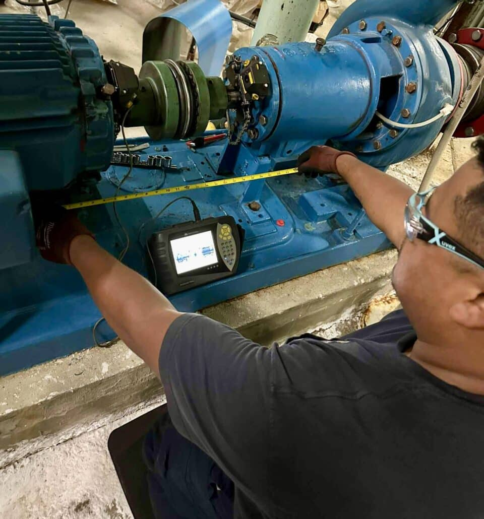 Industrial pump and motor alignment work