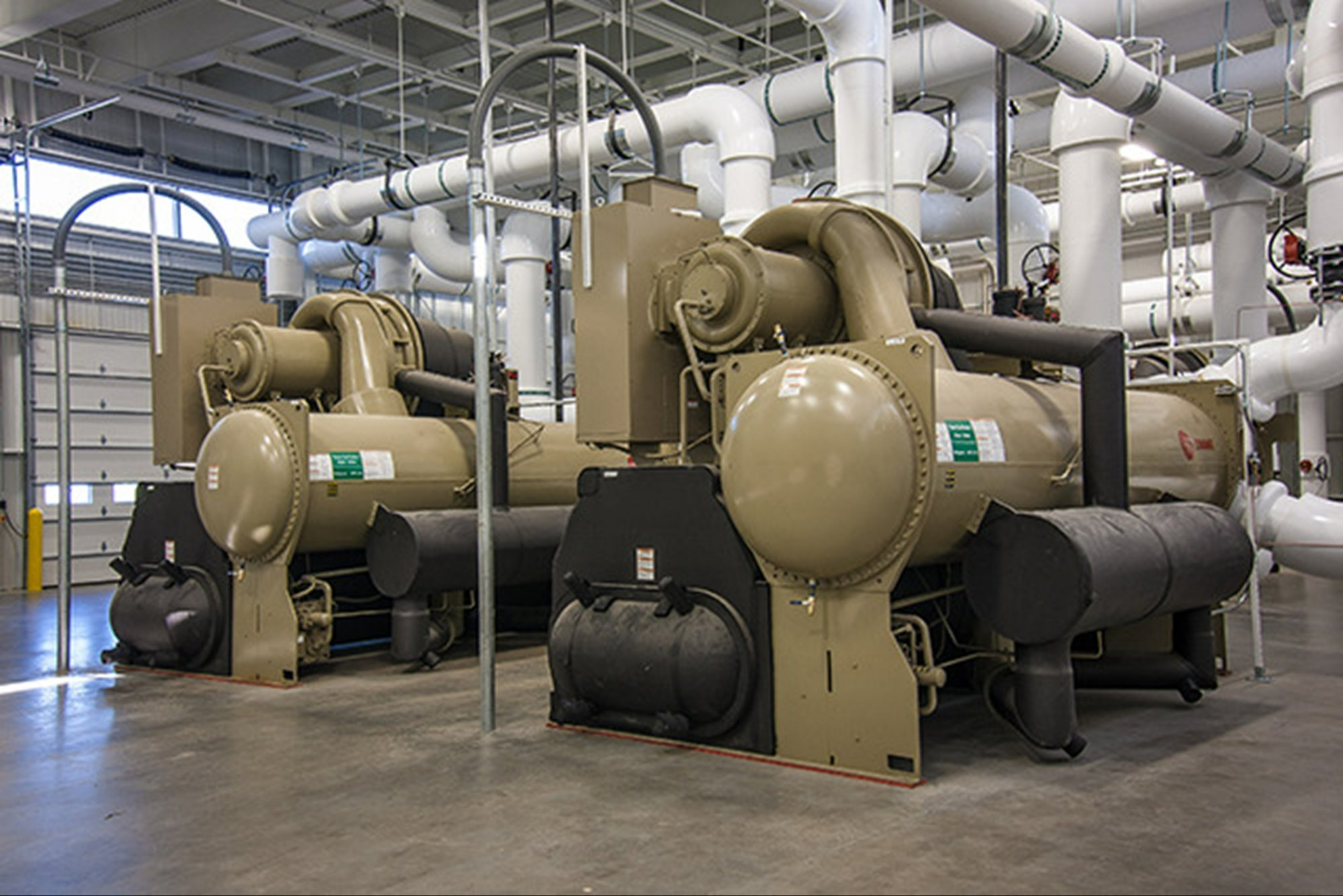 Commercial chillers and mechanical piping